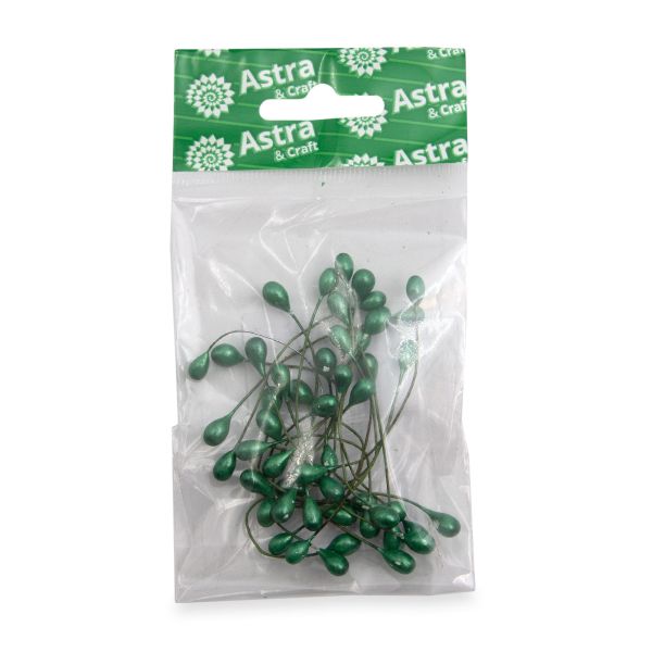 Тычинки для искусственных цветов 0,5х6см, вес 10гр. (9 т.зеленый), AR561