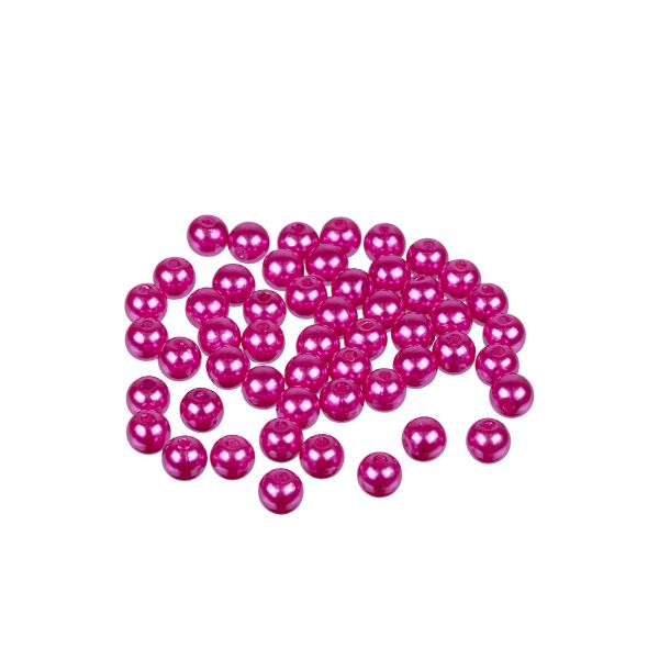 Бусины пластик ⌀8 мм, 50±2 шт, №26 яр.розовый, Zlatka PB-2