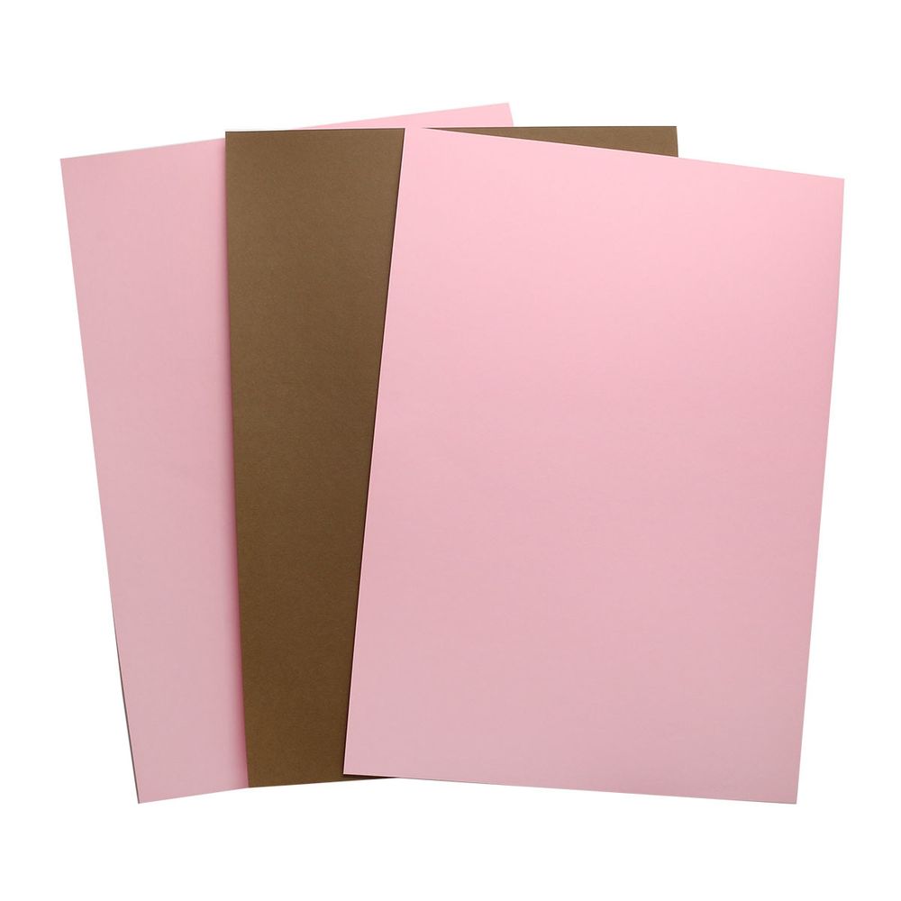Бумага для творчества двухсторонняя А4 комплект 3шт Розовый/Коричневый