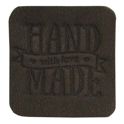 Термоаппликация из кожи Hand Made 3х3см, 100% кожа, 42 темно-коричневый