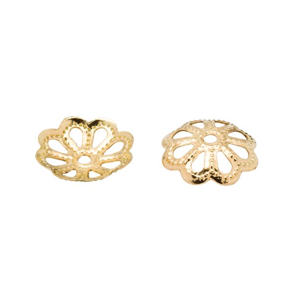 Шапочка для бусин, 10мм 50 шт/упак, Astra&Craft (Золото), 4AR198