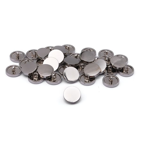 Пуговицы на ножке 18L (11мм), металл (S (серебро (никель))), ME-656, 36 шт