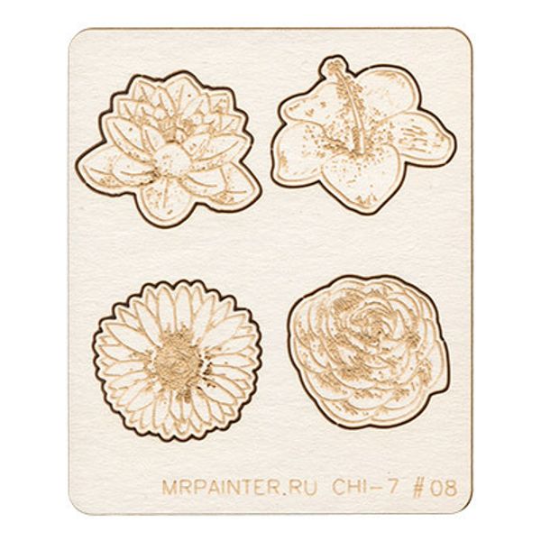 Чипборд 7х8.5 см, 1 шт, 08 Цветы, Mr.Painter CHI-7
