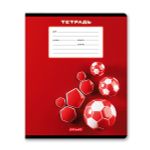 Тетрадь ученическая школьная, выборочный лак, A5+ 24 л. на скобе 65 г/м², белизна 100% 30 шт, клетка, 000717 Победный гол, Светоч 24ТЕТк-003