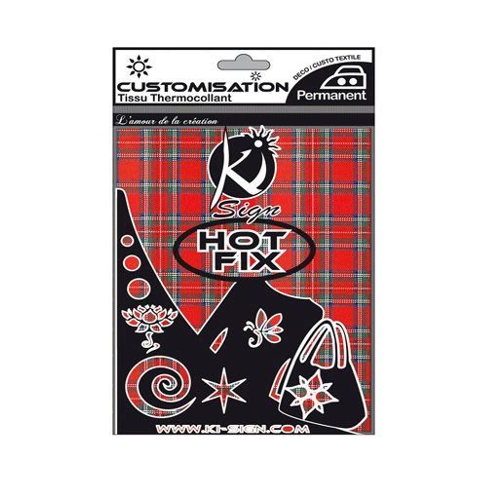 Лист термоклеевой с текстурой для аппликаций, 15х20см, Ki Sign, шотландский килт