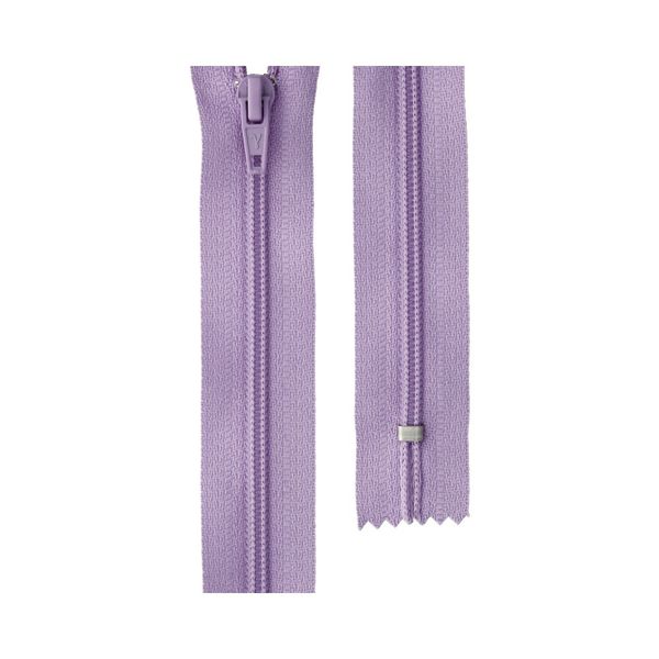 Молния спираль (витая) брючная Т4 (4 мм) 1 зам., н/раз., 18 см, автомат, 163 сиреневый, G004A Gamma, 10 шт