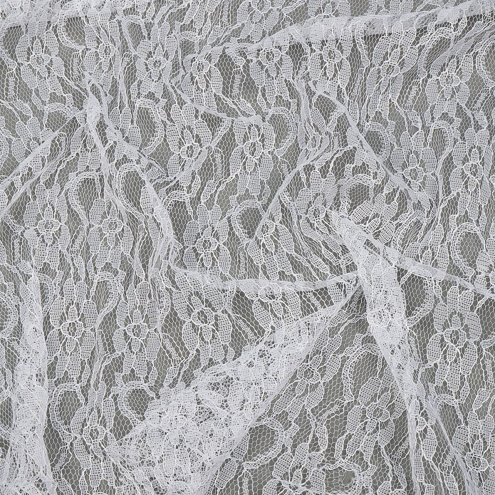Ткань кружевная гипюр 35 г/м², 150 см / 45 метров, TBY.M0187.01, цв.белый
