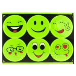 Светоотражающая наклейка смайлы ⌀6.5 см, салатовый