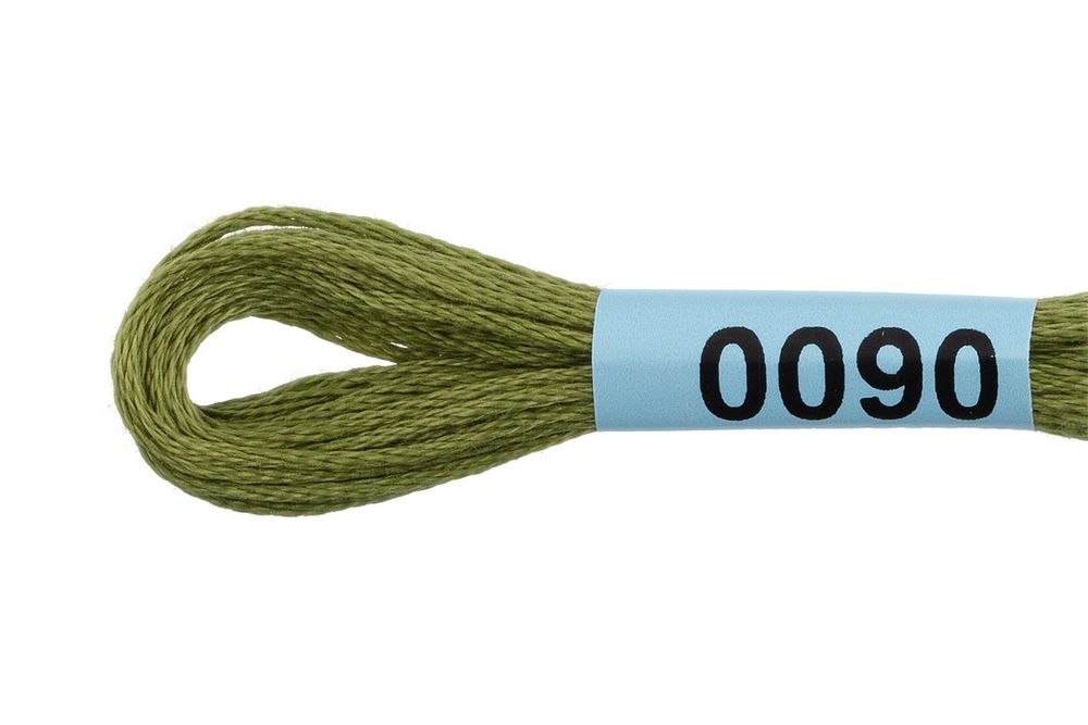 Мулине Gamma 100% хлопок, цв.0090 св-хаки, 24 мотка по 8 метров