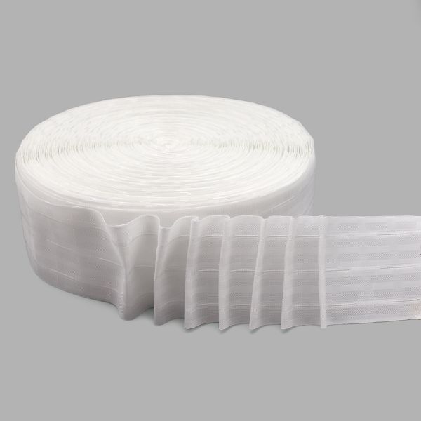 Лента (тесьма) шторная: сборка параллельная (1:2) 80 мм / 100 метров, 544813