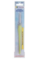 Крючок для вязания с прорезиненной ручкой ⌀5.0 мм, 14.5 см, алюминий c покрытием, Gamma RHT