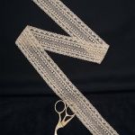 Кружево вязаное (тесьма) 42 мм / 13.72 метра, хлопок, неотбеленный, 3AR3318