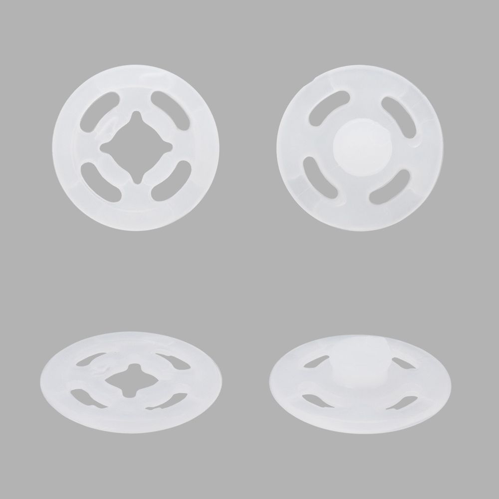 Кнопка пришивная нейлон 13 мм, прозрачный, 12 шт, Pony, 77903