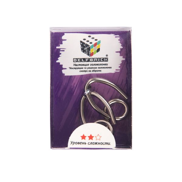 Головоломки металлические, 1 шт, Двоечки 2 элемент, Delfbrick DLM-50
