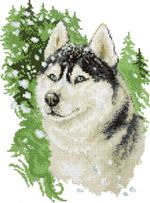 Алмазная (кристальная) мозаика Фрея, Хаски, 34,5х25,5 см