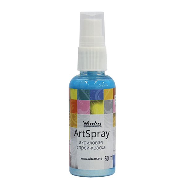 Краска-спрей ArtSpray, лазурь Перламутровый 50мл, WizzArt
