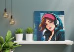 Алмазная (кристальная) мозаика Фрея ALBP-258, постер Девушка в наушниках, 30х30 см