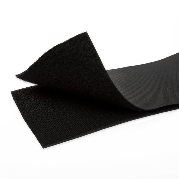 Лента контактная липучка (велкро) пришивная уп. 100 мм / 25 метров, черный, Gamma 14с3822, ПАРА (крючок+петля), качество 