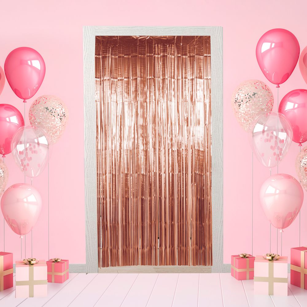 Занавес праздничный Дождик 100х200 см, 03-розовое золото, матовый, Boomzee GBZ-07