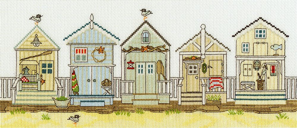 Bothy Threads, New England – Beach Huts (Пляжные домики), 38х16 см