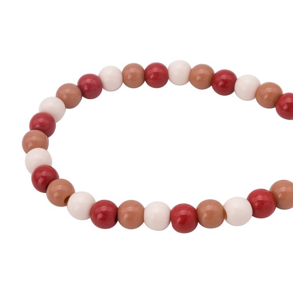 Бусины пластик ⌀8 мм, 50 г, микс цвета, круглые, Astra&Craft (тёплый микс), 1AL121-2