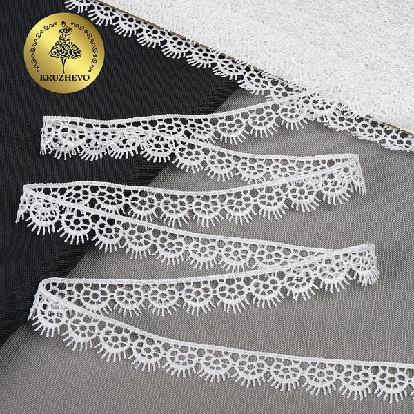 Кружево гипюр (плетёное) 16 мм / 13.71 метров, TBY.1063, цв.01 белый