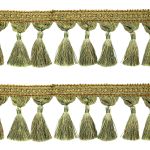 Бахрома отделочная широкая 115.0 мм / 25 метров, с кистями 172 фисташковый