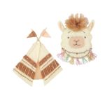 Набор для шитья игрушки Броши «Лама и вигвам» 6 см, Miadolla TF-0371