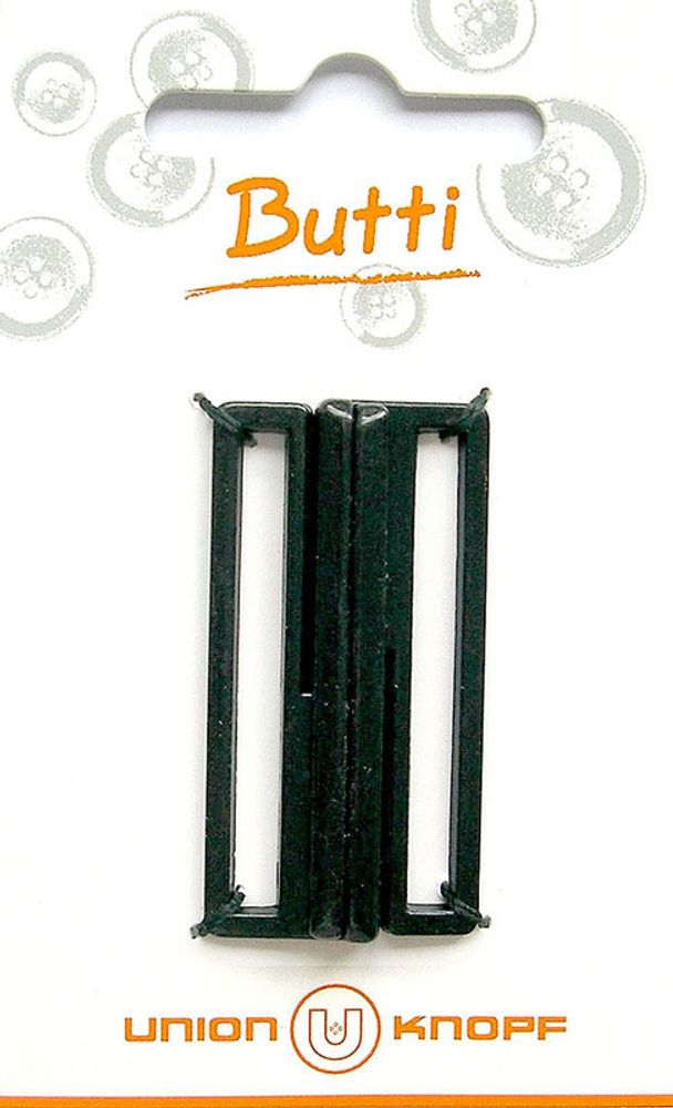 Застежка металл Union Knopf 40 мм, цв. черный, 2 шт