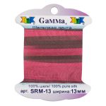 Лента (тесьма) шелковая 13.0 мм / 9.1±0.5 метров, M116 гр.розовый/медный, Gamma SRM-13
