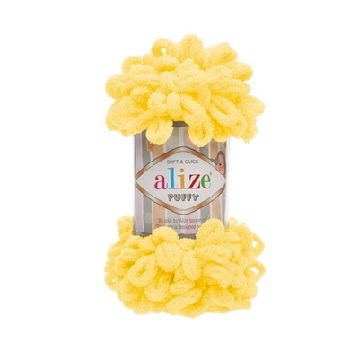 Пряжа Alize (Ализе) Puffy / уп.5 мот. по 100 г, 9м, 216 желтый A