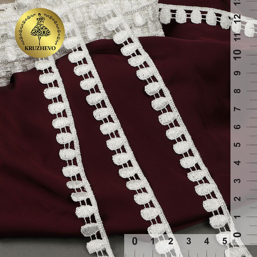 Кружево гипюр (плетёное) 10 мм, TBY.W1088, теплый белый, 13.71м, Kruzhevo