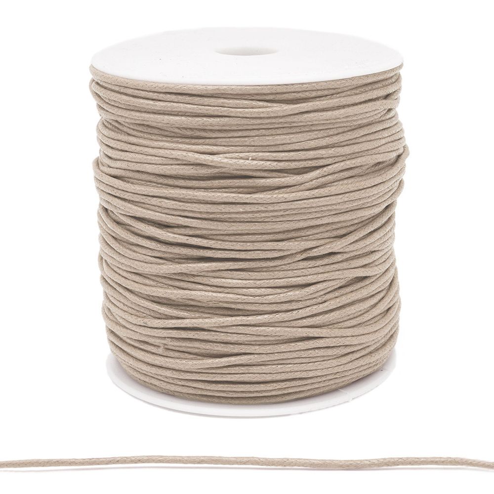 Шнур вощеный ⌀2.0 мм / 100 метров, цв.С098 т.бежевый