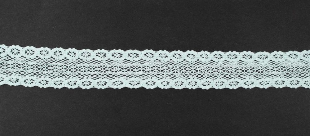 Кружево вязаное (тесьма) 29 мм, св.мятная Alfa AF-194-313, 25 метров, AF-194-313