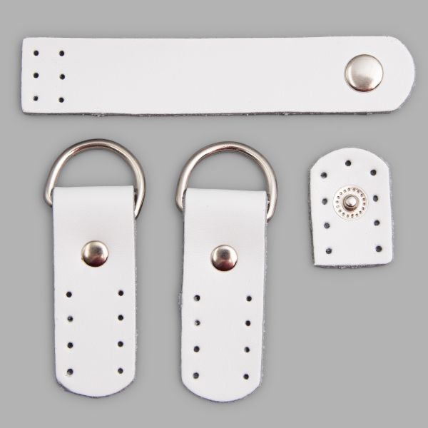 Набор для сумки Застежка 2х10.1 см - 1шт, петельки 2х5.4 см -, 2 шт, 100% кожа, 88 белый, 1406