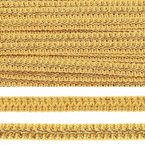 Тесьма Шанель плетеная 8 мм, 0384-0017 цв.золото уп.9м