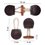 Пуговицы 160 мм, 4 шт, искусственная кожа текстиль, №303 коричневый, Blitz DRN 0116