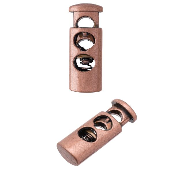 Фиксатор для шнура металл 1 отв., 22.5х8.4 мм, (in ⌀4 мм), 25 шт, медный, MFR19