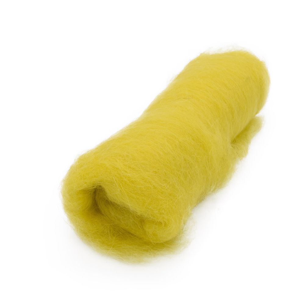 Шерсть для валяния Камтекс Кардочес п/тонкая 1х100 г (27-29 мкр), 099 светлая горчица, 558467-11