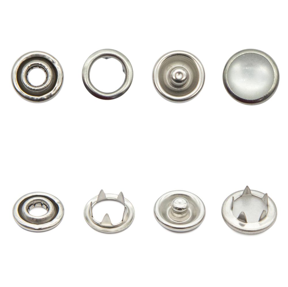 Кнопка рубашечная (джерси) жемчужинка ⌀9.5 мм, ≈72 шт, МЕТАЛЛ, акрил, белый/никель, NEW STAR