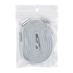 Шнурки эластичные с застежкой №3 Белый-серебро, Gamma GBG-06