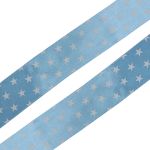 Лента атласная с рисунком 25.0 мм / 3 метра, Звездочки (голубой), Globus