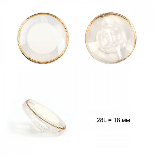 Пуговицы на ножке пластик B304 цв.02 прозрачный/золотой 28L на ножке 50 шт