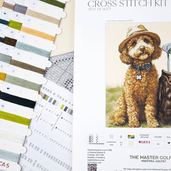 Набор для вышивания нитками Luca-S, Мастер игры в гольф, 26х31см