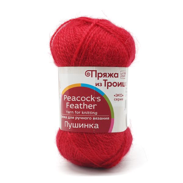 Пряжа Троицкая Пушинка / уп.10 мот. по 50 г, 225 м, 06 красный
