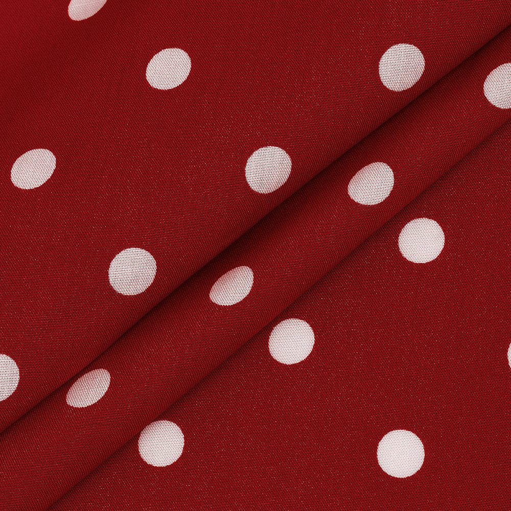 Штапель в горошек 90 г/м², 145 см / 2 метра, TBY.Vidt.07 цв.красный