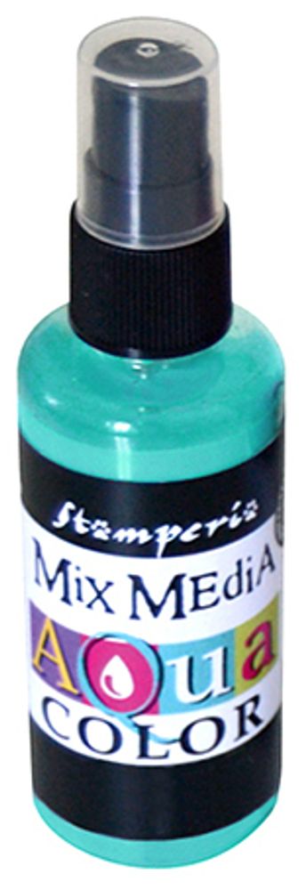 Краска спрей Stamperia Aquacolor Spray для техники Mix Media, 60 мл, бирюзовый /TOS/