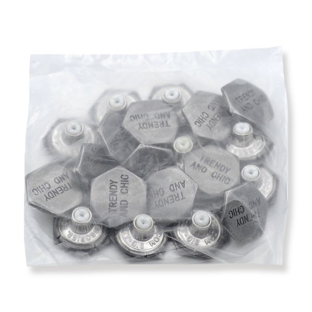 Пуговицы джинсовые ⌀20 мм, фиксированная ножка (БЕЗ ГВОЗДЯ), т.сер, 20 шт