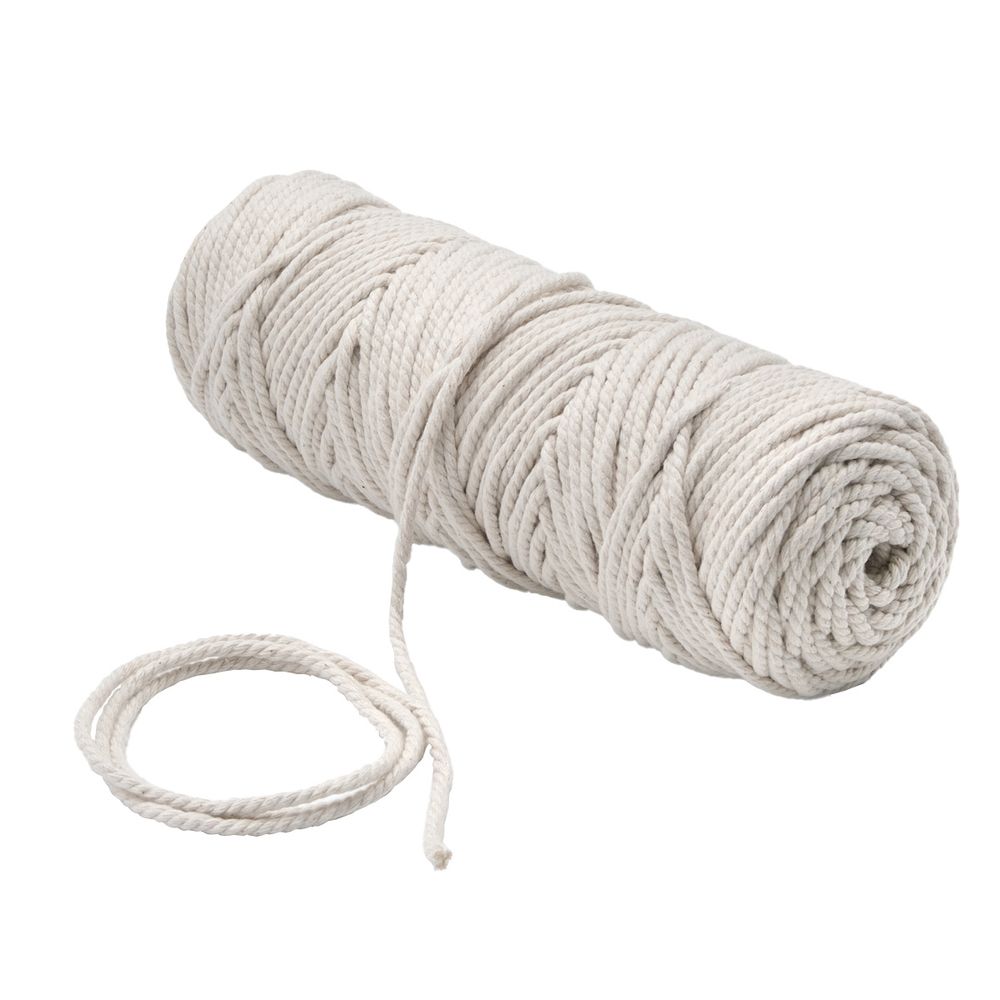 Шнур круглый х/б ⌀4.0 мм / 100 метров, (бобина) цвет суровый