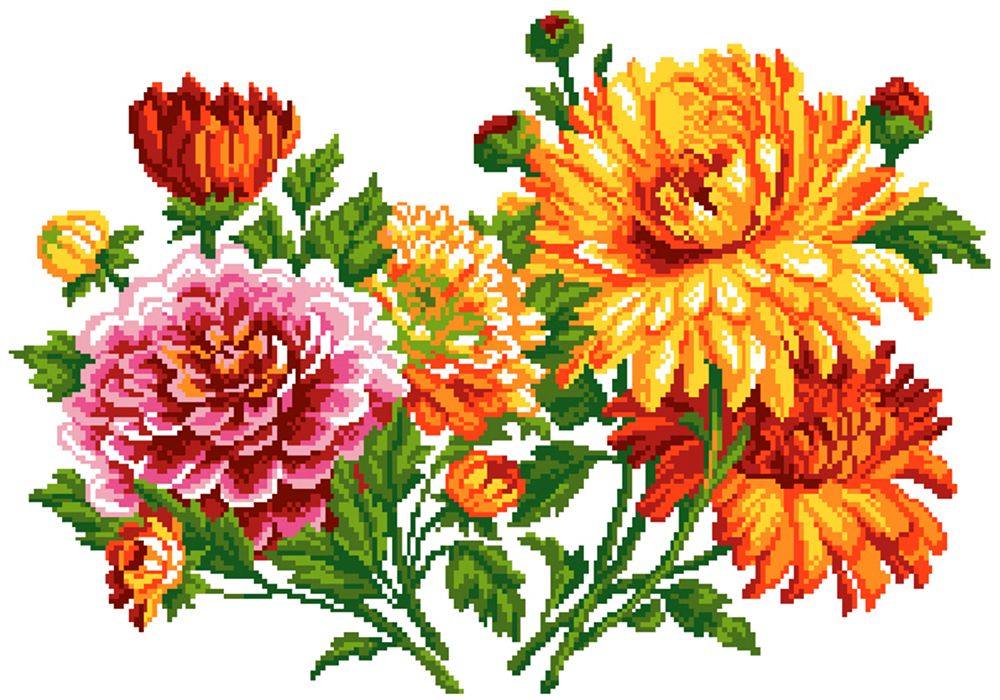 Рисунок на канве Матренин Посад 37х49 - 1132 Цветочный фейерверк